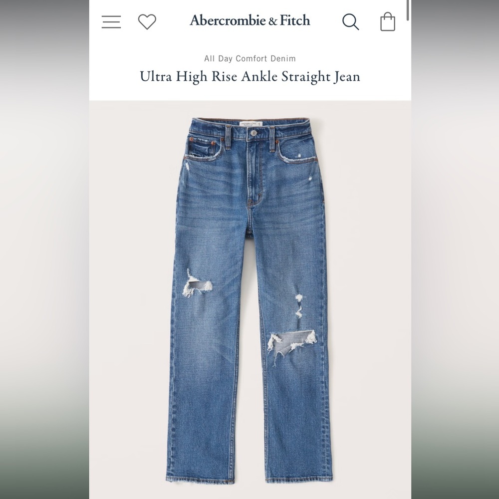 Abercrombie & Fitch The Ankle Straight Ultra High Rise Jean